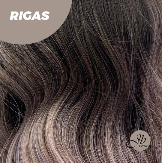 Miniatura 6 de RIGAS Shatush - Peluca ondulada de 20 pulgadas con flequillo, color morado lila para usar y llevar, sin pegamento, para fiesta, Halloween, cosplay,