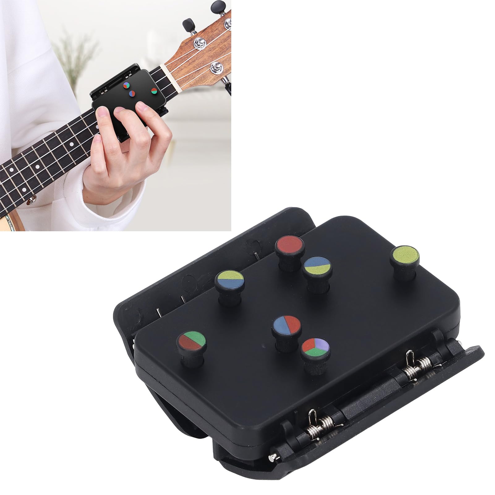 Entrenador De Acordes Para Ukelele - Herramienta De Aprendizaje Con 6 Colores, Fácil De Usar Y Que Ayuda A Mejorar