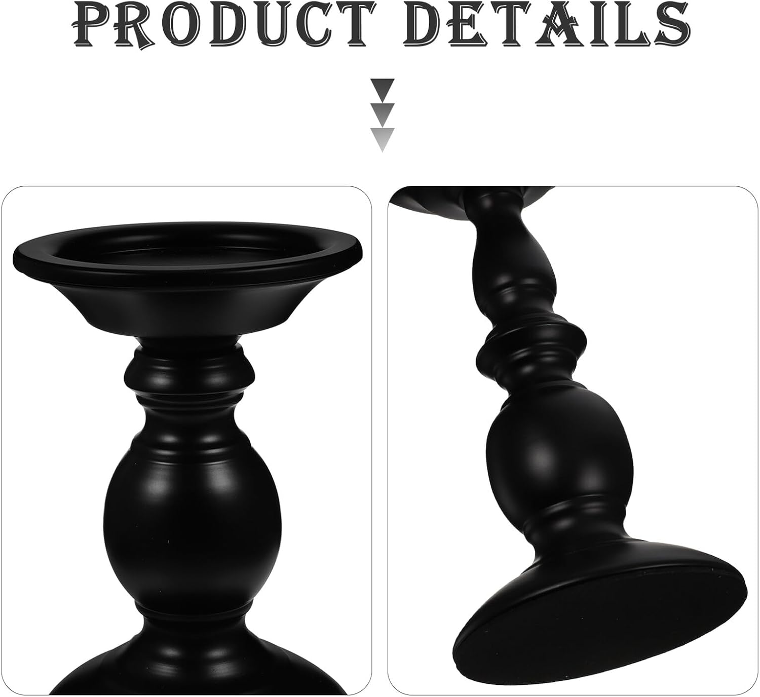 2pcs Vintage Iron Candle Holder Set, Black Decorative Tabletop Candlestick, Retro Household Candle Stand for Home Décor and Ambient Lighting