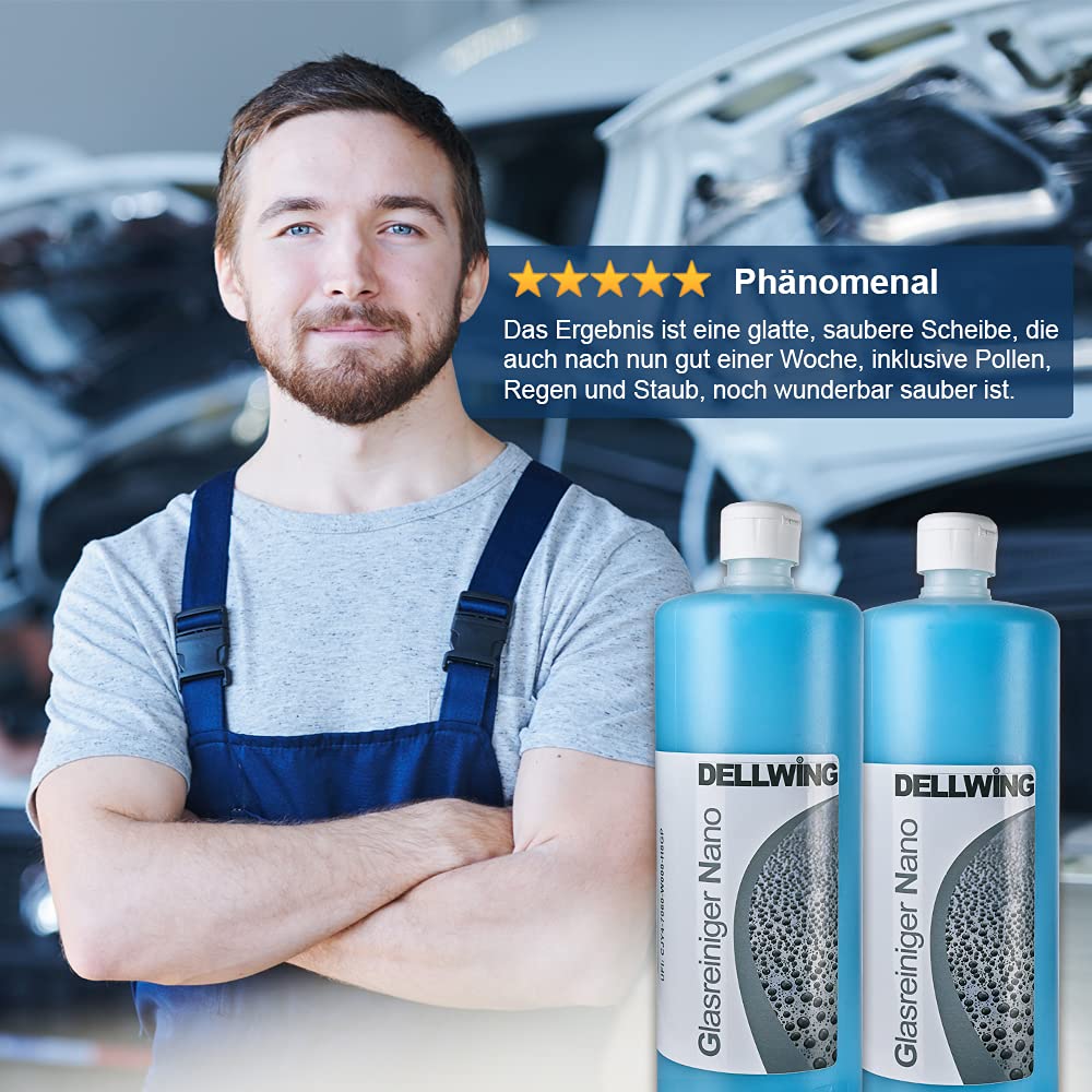 DELLWING Detergente per vetri Nano, 10 l, pulizia e sigillatura per auto, finestre, vetri, specchi e vetro. Questo detergente per vetri è veloce, efficace e senza aloni