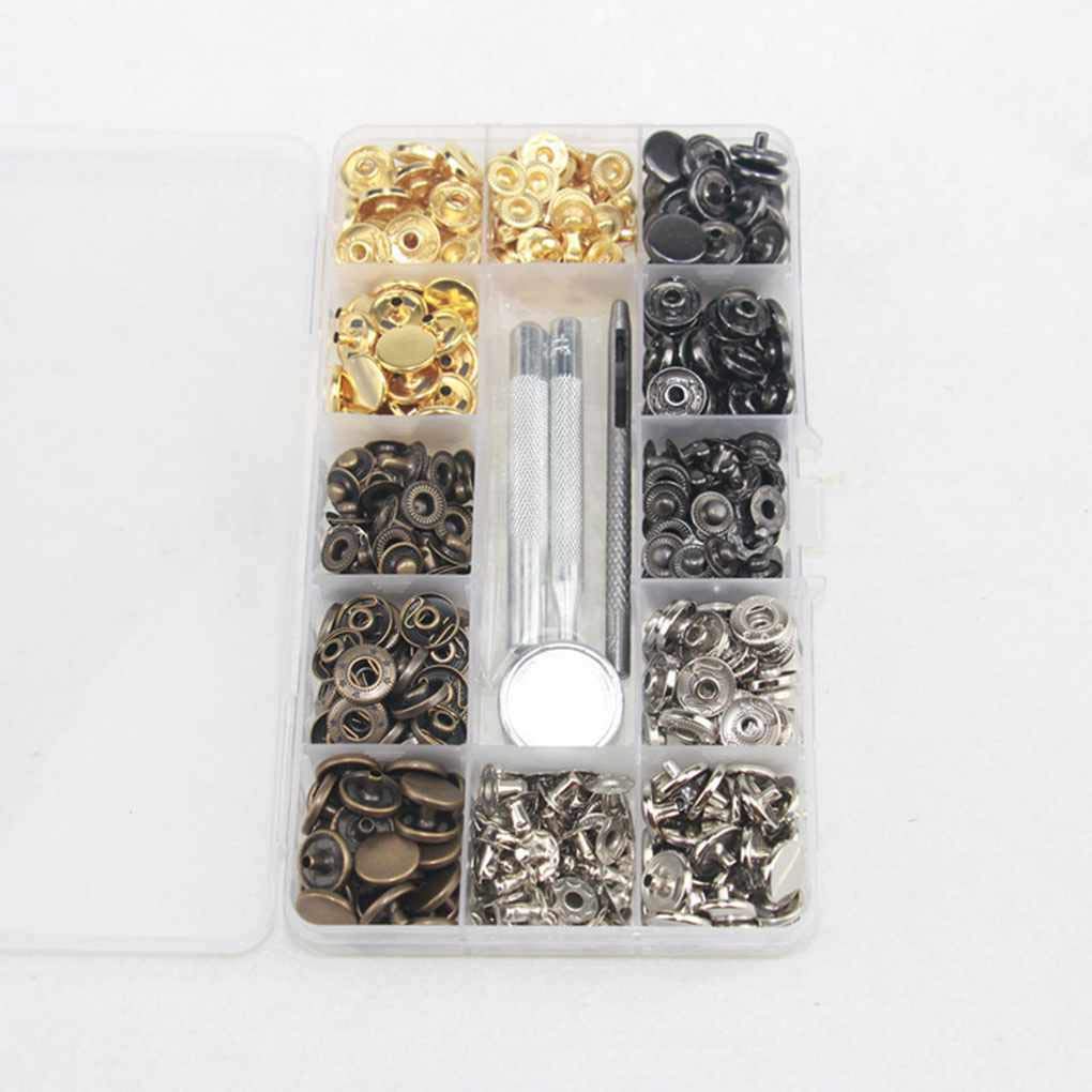 Juego de 3 botones a presión de metal de 12,5 mm, 40/80/100/120/140 juegos/lote, cierres de botones a presión de fijación para bricolaje, bolsas de ropa, herramientas de costura, tipo 5
