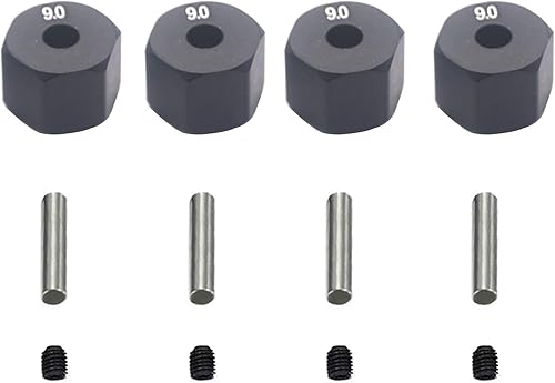 Compartir Goo Aleación de Aluminio 0.472 in Rueda Drive Hex Hub Adaptador con Pasadores Compatible con Axial SCX10 90046 Tamiya CC01 1/10 RC Crawler