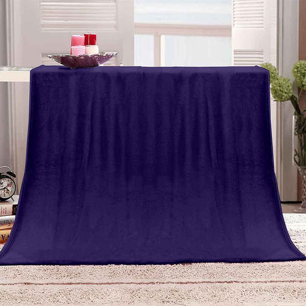Couverture flanelle violette 150x200 cm plaid microfibre 3D pour canapé et lit
