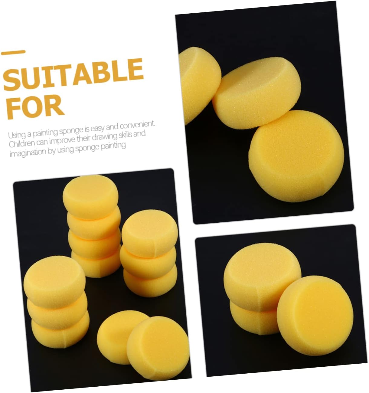 Children Drawing Sponge 15pcs Boys and Girls Painting Tool Round Artist Sponge Easy Clean Watercolor Painting Sponges