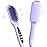 LANDOT Hair Straightener Brush for Damaged Hair - Keratin & Argan Oil Coated Bristles, Ionic Ceramic Straightening Brush to Reduce Frizz & Nourish Hair, Dual Voltage, 12 Temp 250-450F, Purple