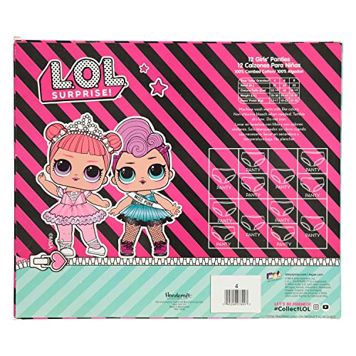 L.O.L. Surprise! Girls' Amazon Exclusive 12-Days Advent 100% Combed Cotton Underwear Box for Holiday Fun in Sizes 4, 6 and 84