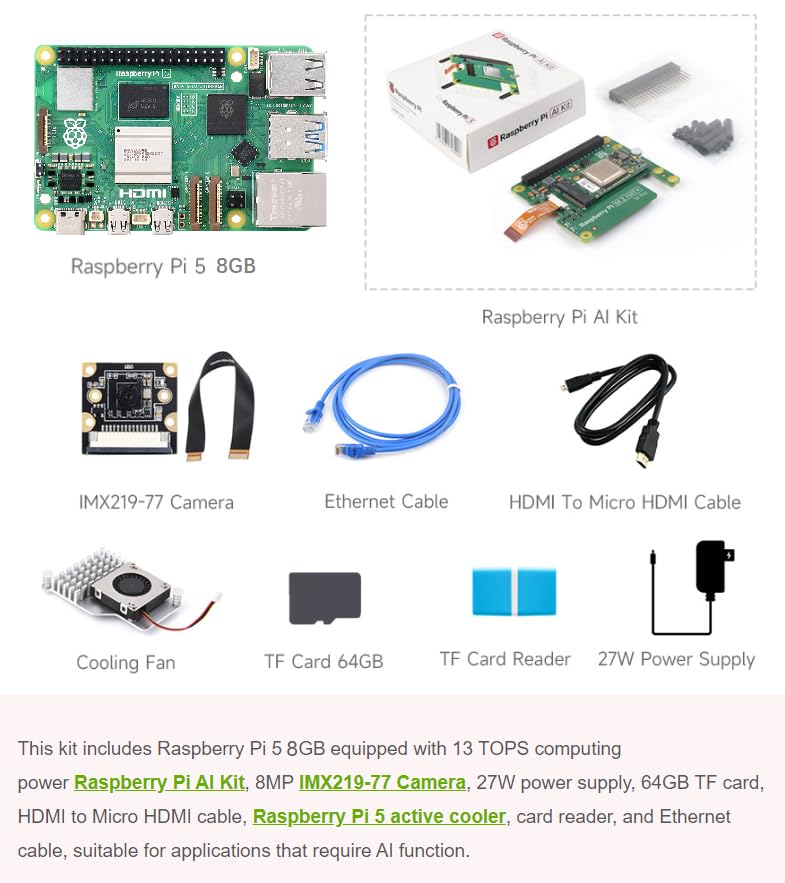 Amazon.co.jp: Raspberry Pi 5 AI キット、Raspberry Pi5 AI キット