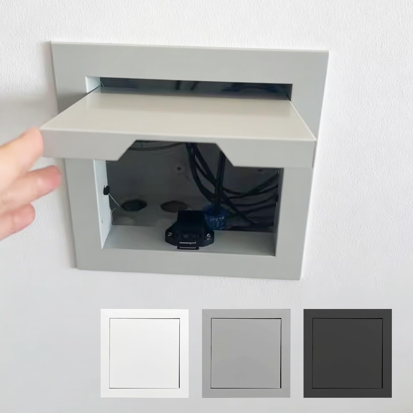 WEKONUMEX Inspection Hatch Revision Door, Aluminum Alloy Push-To-Open Attic Access Hatch, Multicolor, Multi-Size For Wall Ceiling(Gray,6x6in(15x15cm))