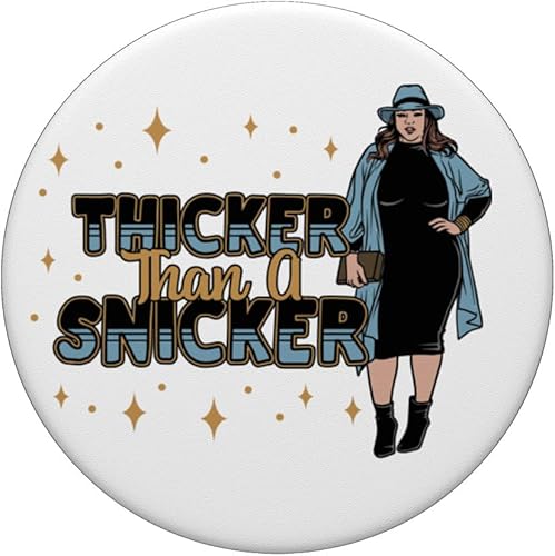 Miniatura 3 de Thicker Than A Snicker BBW Thick Cute Melanin Women Girls PopSockets Standard PopGrip