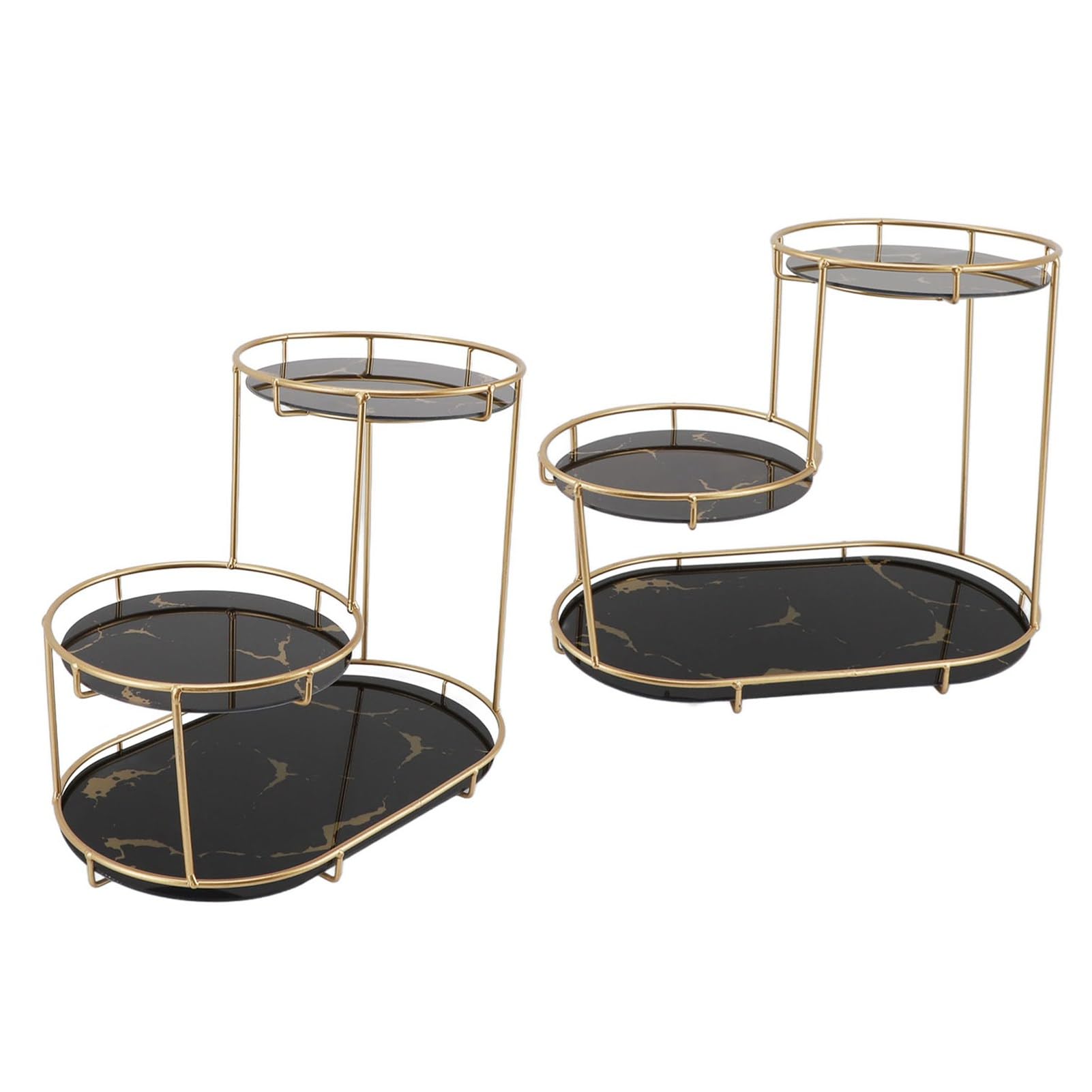 Annadue Scaffale Organizer da Bancone, Scaffale per Trucco con Vetro in Ferro per vanità del Bagno, Scaffali per Cosmetici per la Cura della Pelle, Espositore per Profumi da Bancone (BLACK)