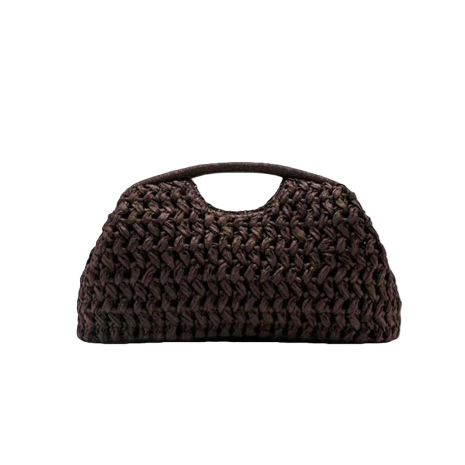 Gyios Women'S Handbags Natural Fiber Clutch Bag Beach Woven Straw Casual Holiday Shell Purse Elegant Lady Bag-coffee