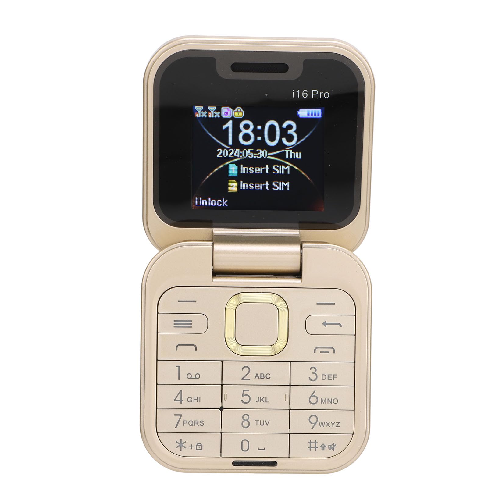 GOWENIC Mini Teléfono Móvil con Tapa 2G, Teléfono Celular Plegable con Linterna LED, Pantalla Pequeña de 1,77 Pulgadas, Teléfono con Tapa Desbloqueado Compatible con FM, Marcación Rápida