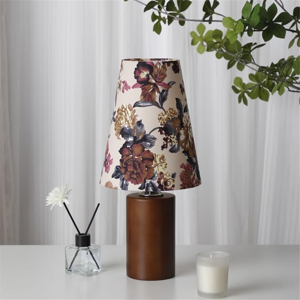 Lampka biurkowa Lampa stołowa retro do sypialni, ceramiczna, nocna, z tkaniny, lampka Lampka nocna