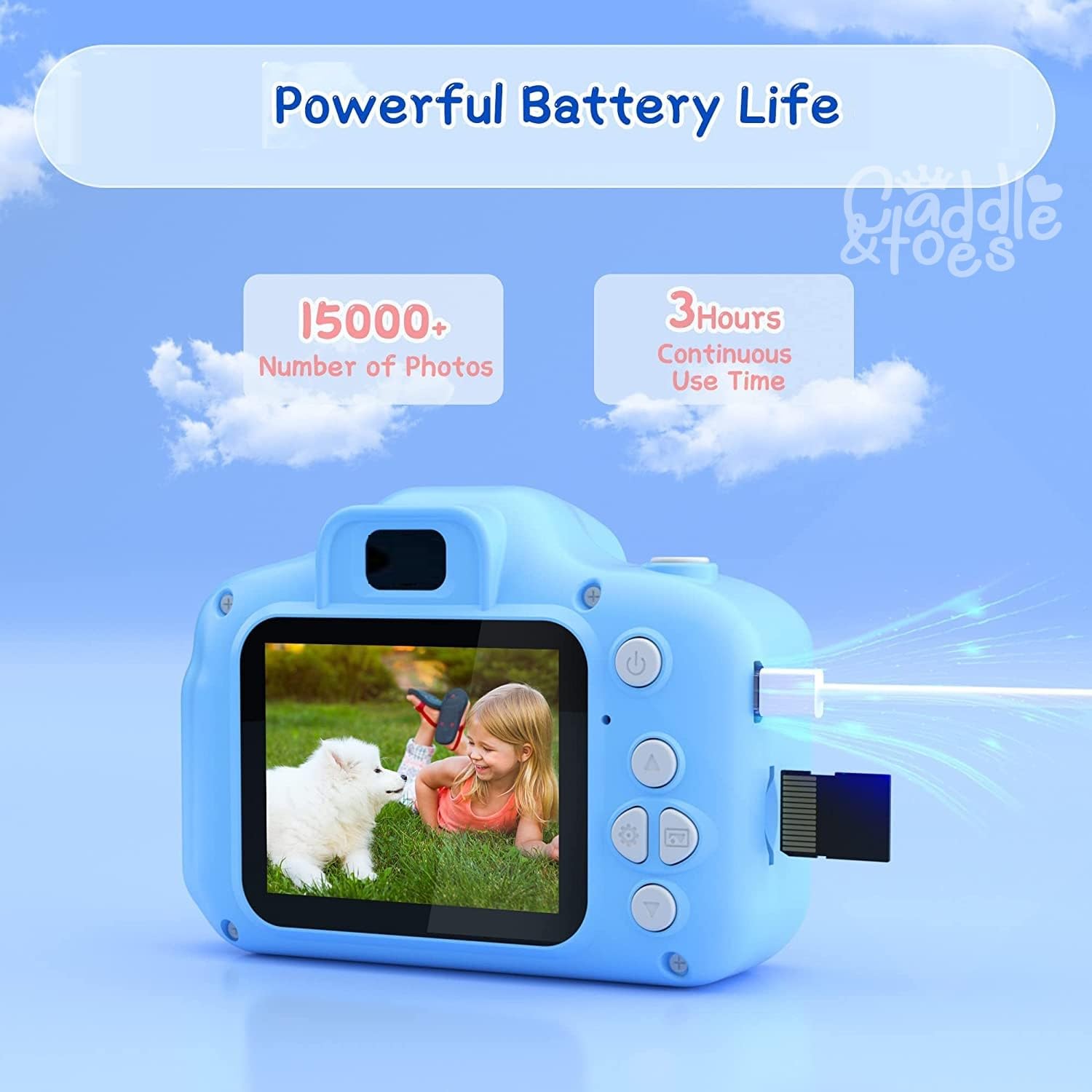 CADDLE & TOES Kids Camera, Christmas Birthday Gifts for Girls or Boys Aged 4+ to 14Years Old, Digital Camera with Video, HD,40 MP Camera Toys (Camy Blue)(SD Card Not Included) - Image 8 thumbnail