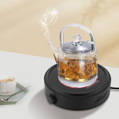 Mini estufa eléctrica, placa caliente portátil de potencia ajustable, 700 W, estufa eléctrica de cerámica para hervir agua, hacer té y café, 110 V