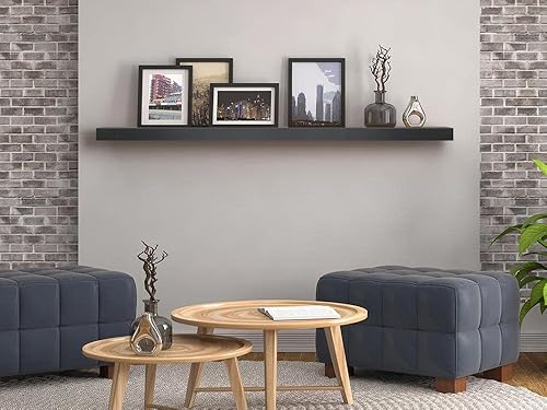 Miniatura 2 de MANTELSDIRECT Titus - Estante de metal de acero inoxidable de 68 pulgadas, no combustible, estante moderno de hierro sombra, perfecto para chimeneas