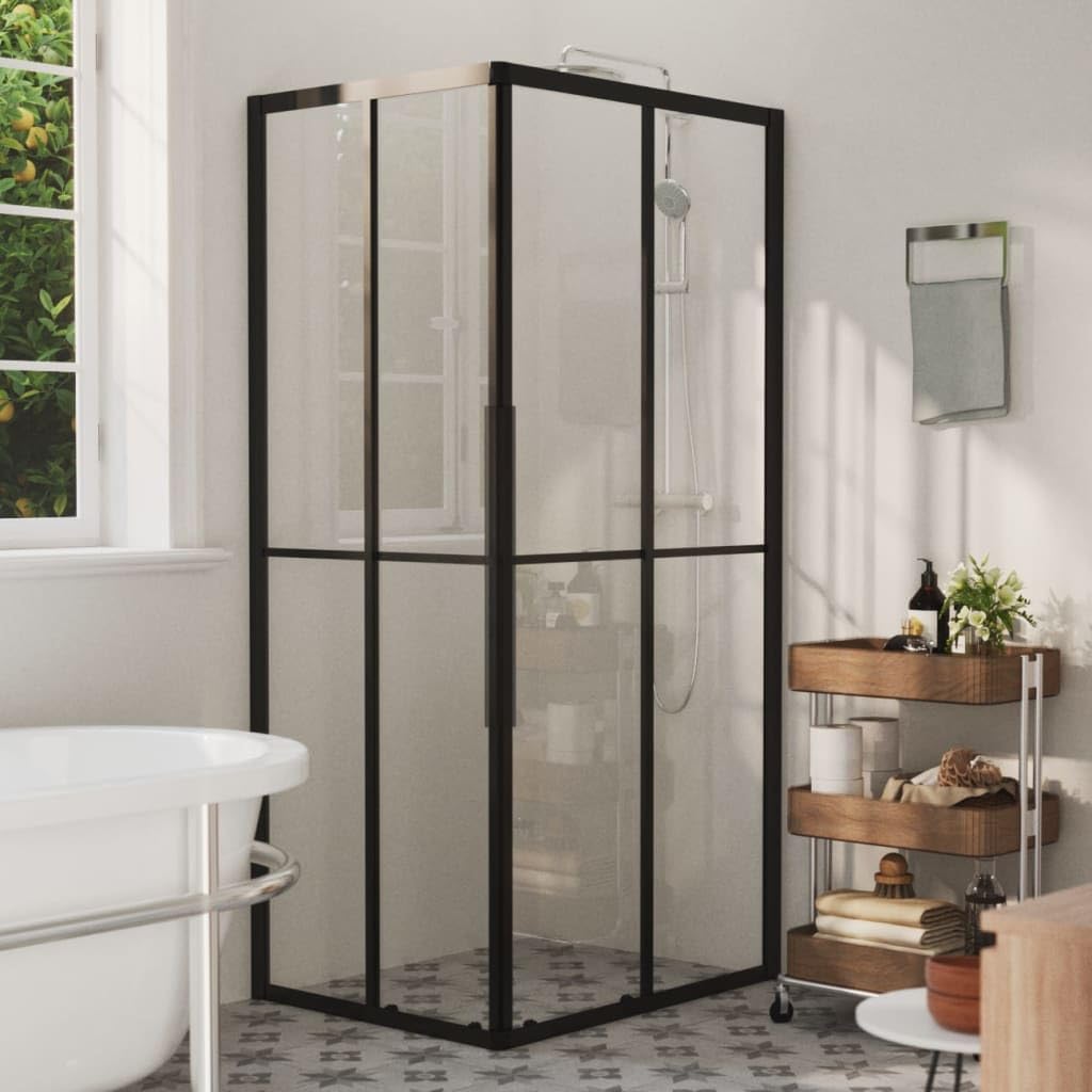 Shower Cabin 35.4 x 27.6 Inch Glass Enclosure, Modern Rectangle Shower Stall with Aluminum Profile, Clear Safety Glass Screen for Bathroom Renovation