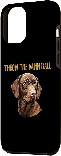 Miniatura 2 de Carcasa divertida para iPhone 12 Pro Max Chocolate Lab Throw The Damn Ball