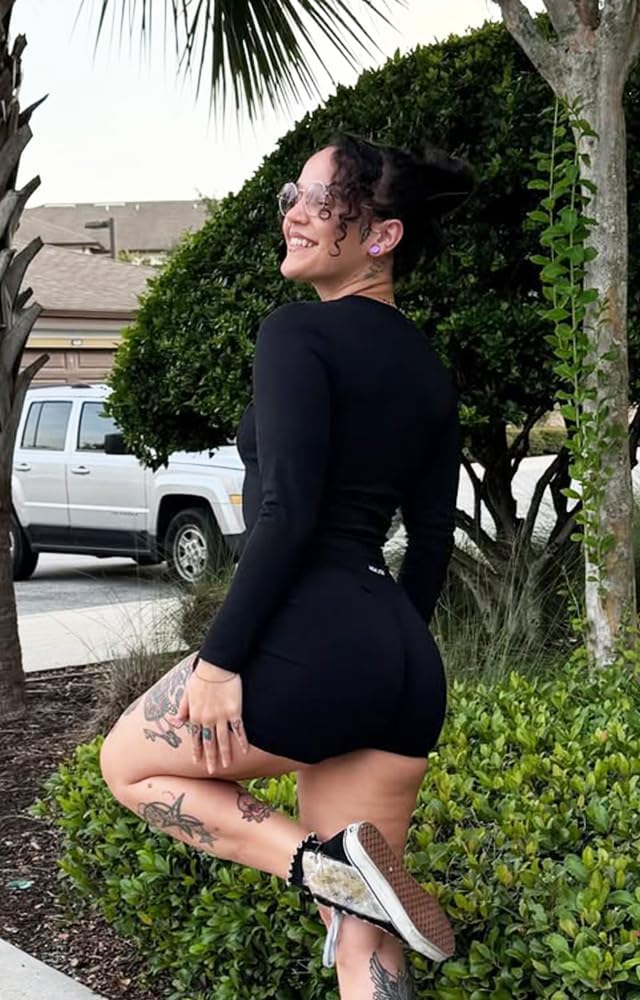 Aoxjox Refine Seamless Workout Biker Shorts for Women Low Waisted Hidden Scrunch Athletic Running Yoga Short 5" - Image 2