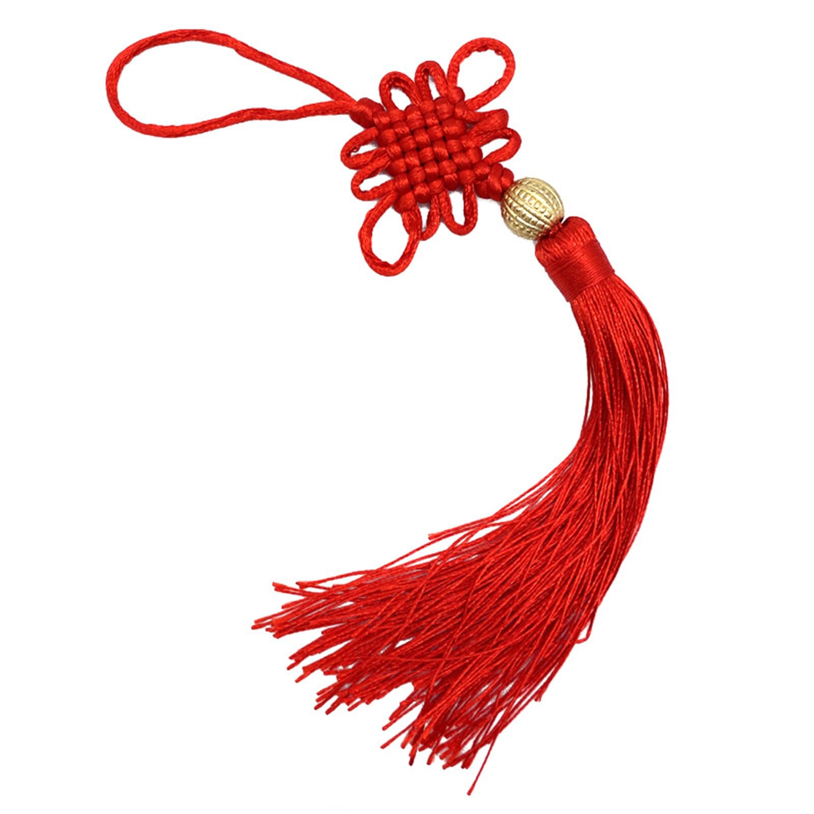 Chinese Knot Tassels Hanging Decoration for Keychain Bags Chinese New Year Fringed Knot Pendant for Traditional Costume Pendant