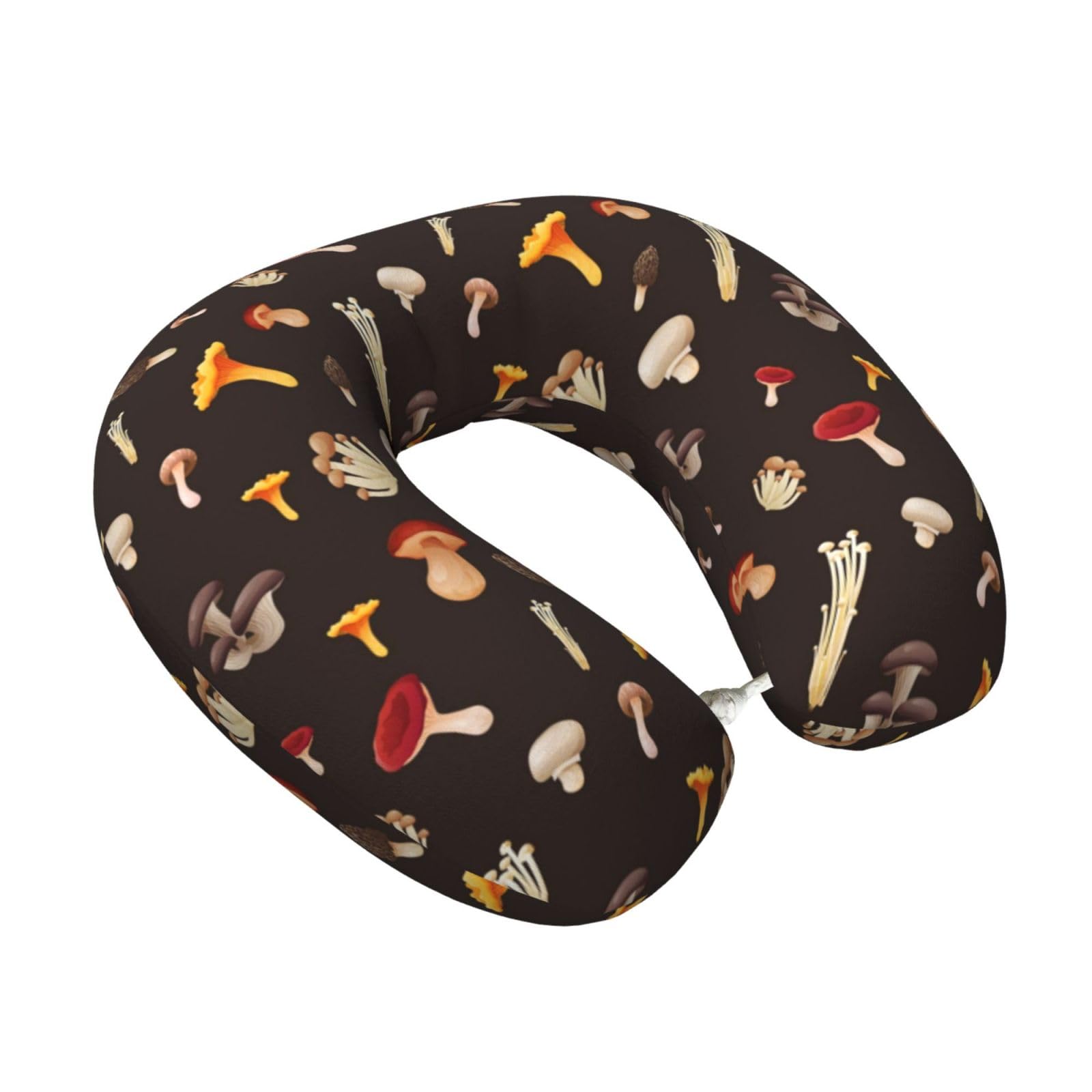LKYMOH Mushroom, Travel Neck Pillow U-Shaped Memory Neck Support Soft Comfortable With Washable Cover For Airplane Car Traveling and Office