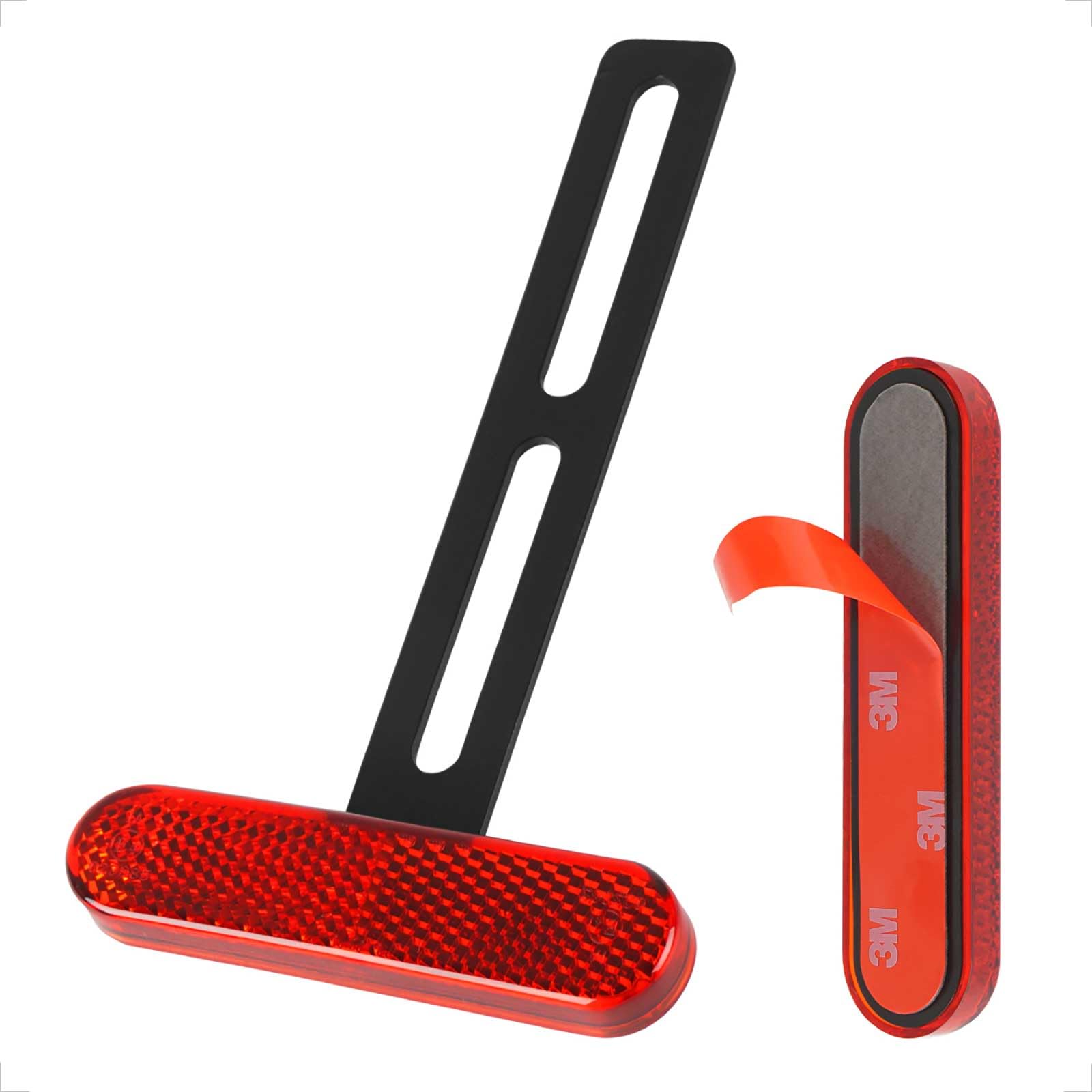 evermotor Motorrad Reflektor hinten,2 Stück rot mit Lange T-Halter, Kennzeichen Rückstrahler Katzenauge für Motorräder Roller Quad, E4 E-geprüft