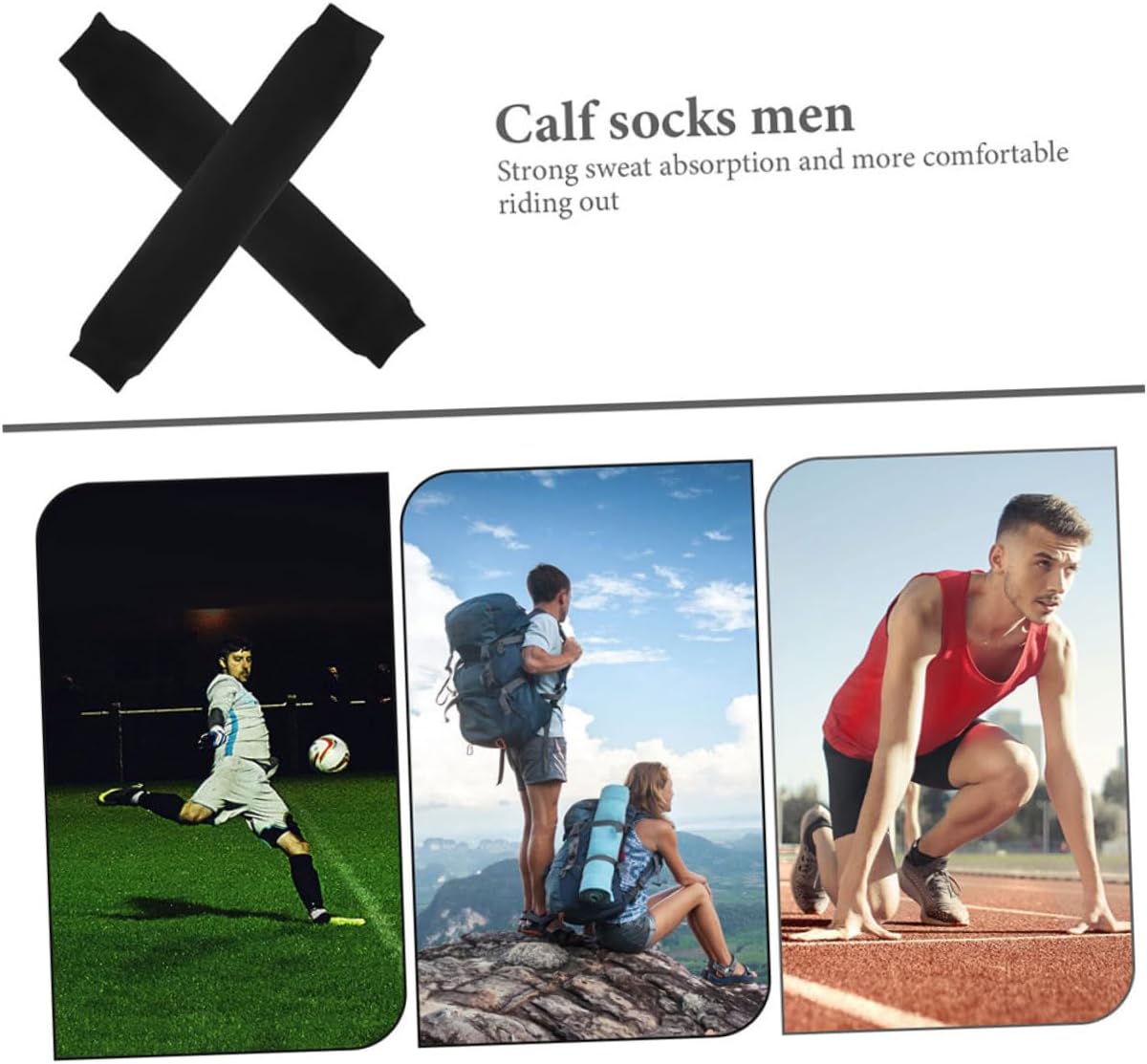minkissy 2pcs Men’s Football Calf Sleeves Compression Leg Brace Black S Youth Running Support Sports