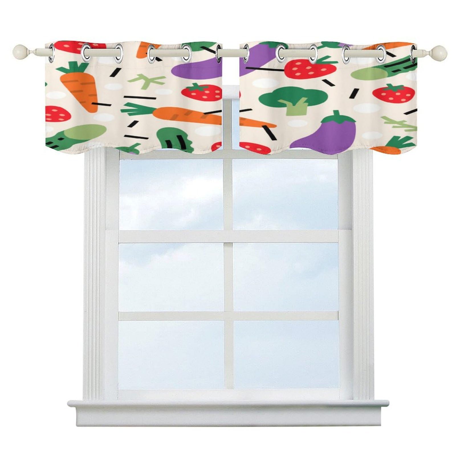Fekiloot Style Irregular Pattern Short Curtains Valance Curtain