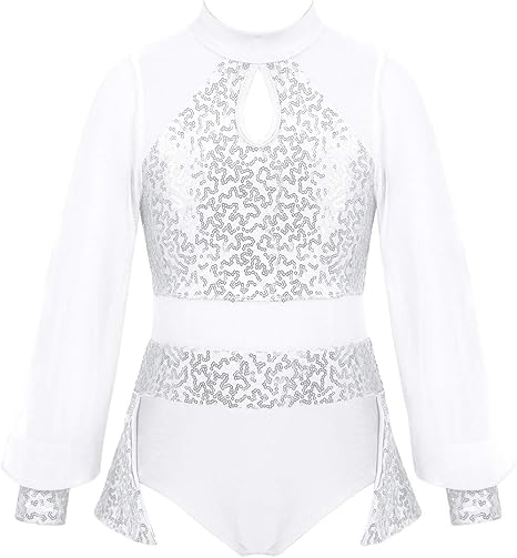 Aislor Ballettbody Mit Pailletten - Glitzer Tanzkleid Mit Fransen | Ärmelloser Dancewear Für Latein & Ballett