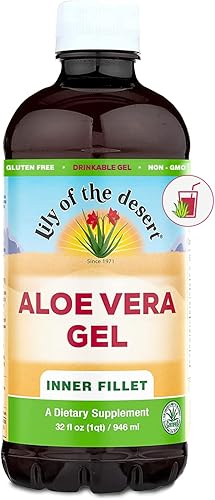 Lily Of The Desert Gel de aloe vera, filete interior filtrado de consistencia más gruesa, bebida de aloe vera con vitaminas naturales, enzimas