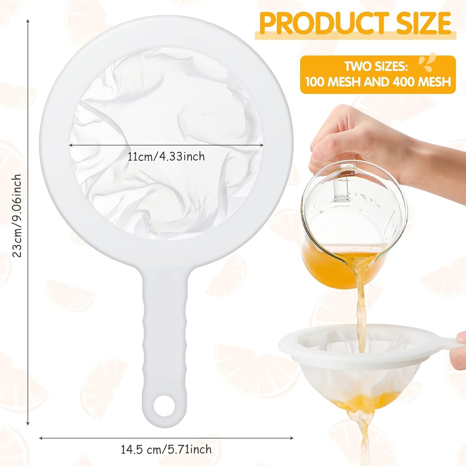 1 Pc Plastic Kefir Fine Mesh Strainer Set, Nylon Kefir Food Strainers Fine Sieve Colander Sifter for Straining & Transferring Tea, Juice, Pasta