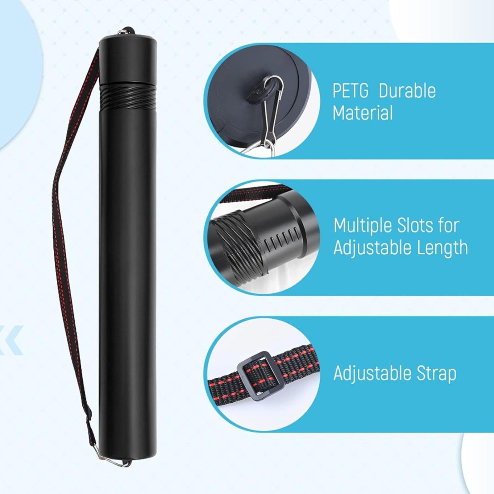 Tubos extensibles para pósteres, impermeable, a prueba de luz, para dibujos, tubo de almacenamiento multiusos para mapas, documentos, escuela, oficina