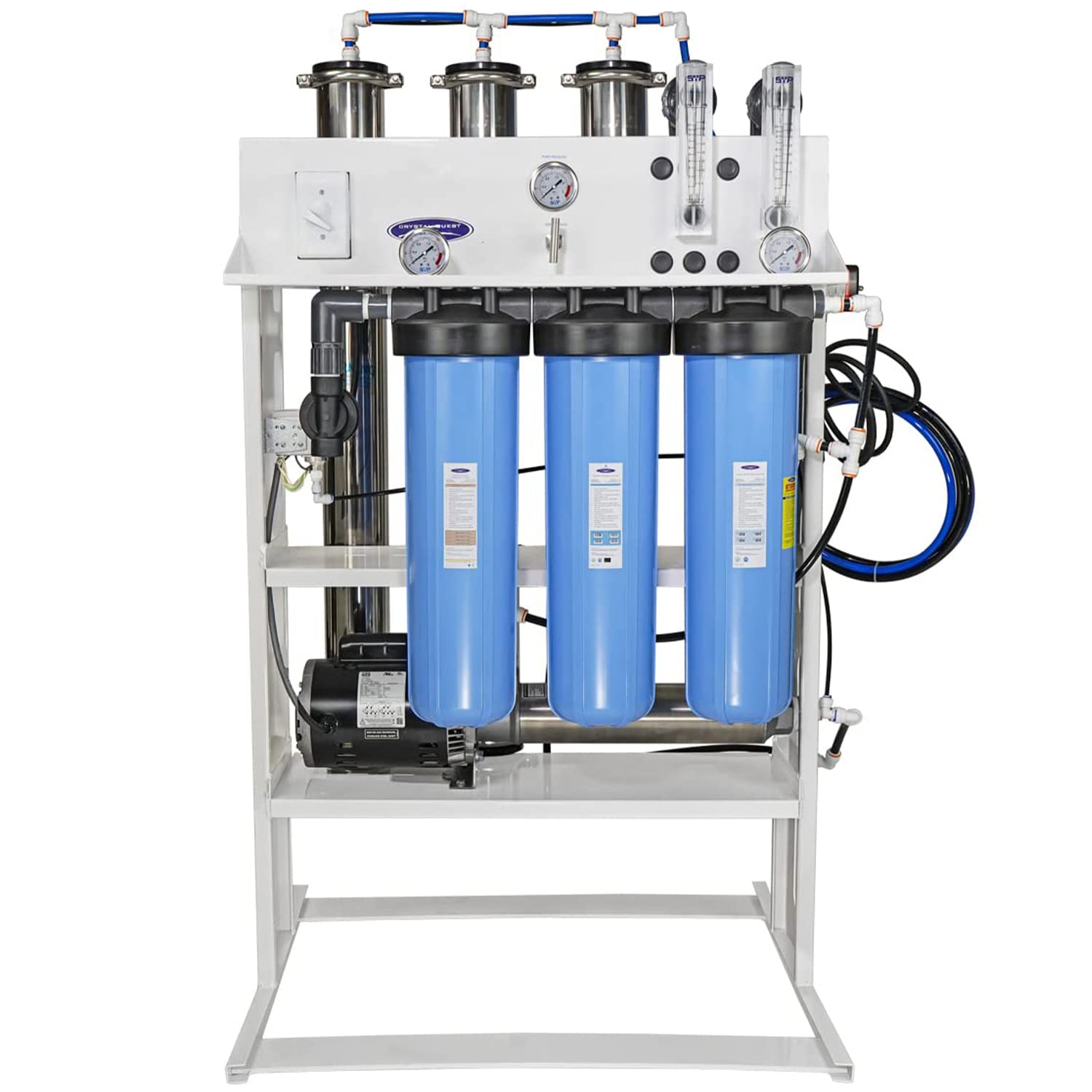 Crystal Quest Whole House Reverse Osmosis Water Filtration System Compact Space Saving 3-Stage Filter Made in USA 5000