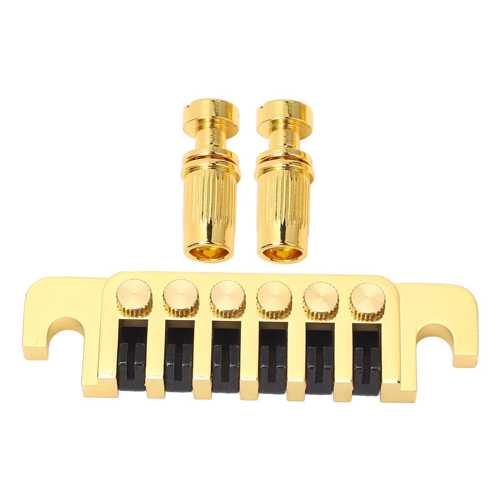Electric Guitar Bridge Tailpiece, Brass Iron Around Saddle Bridge Stop Tailpiece for LP EPI Electric Guitars (Gold)