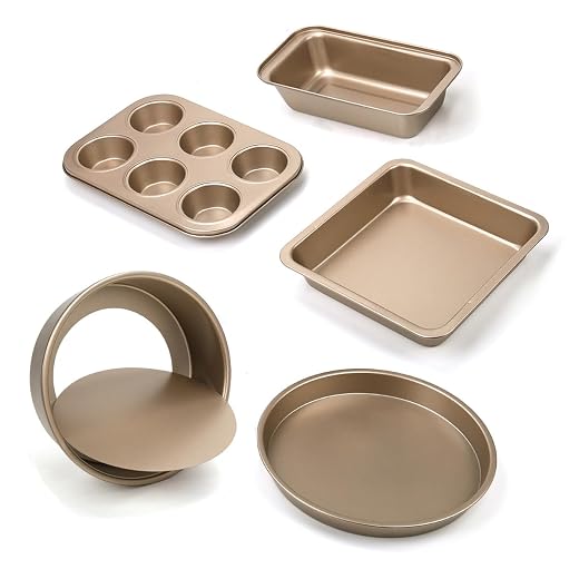 Nonstick Bakeware Sets Baking Pans Set Toaster Oven Trays, Kitchen Baking Essentials with Pizza Pan Cake Pan Bread Loaf Box Muffin Pan Cookie Sheet