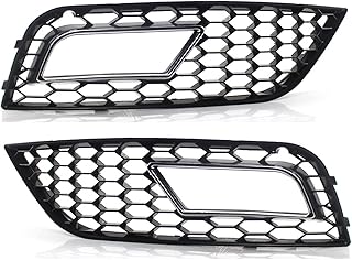 Lin Min Firm Fit pour Audi 1 Paire Bumper Avant Grill Mesh Fit pour Audi A4L A4 Quattro B9 2013-2015 Couverture de Grille de lumière de Brouillard en nid d'abeille Gauche Droite Droite (Color : 01)