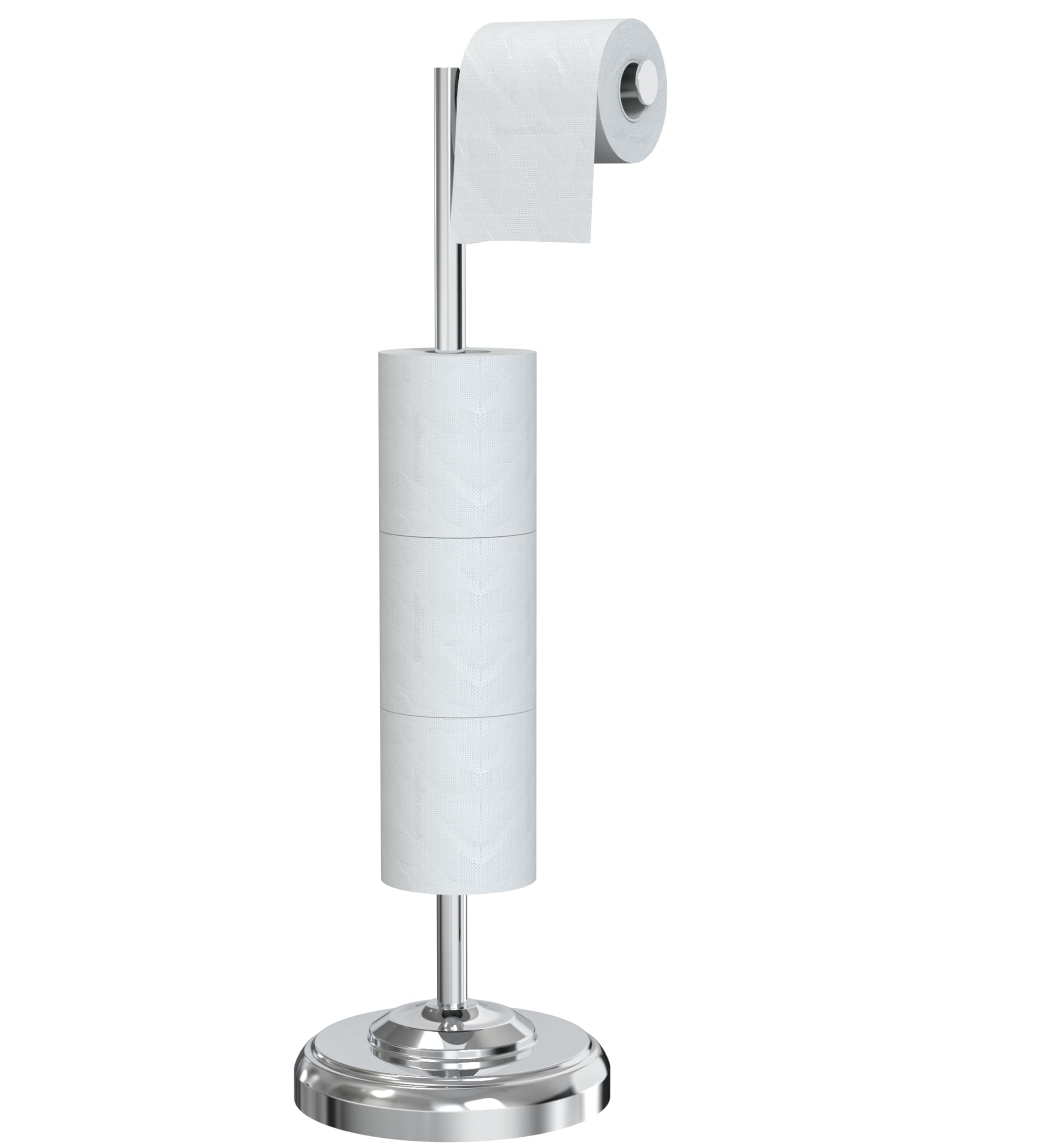 Soporte de Papel higiénico, Soporte de Papel higiénico Cromado con Almacenamiento para baño, Reserva para 5 Rollos, Soporte de Rollo de Papel higiénico de Acero Inoxidable SUS304 con Base