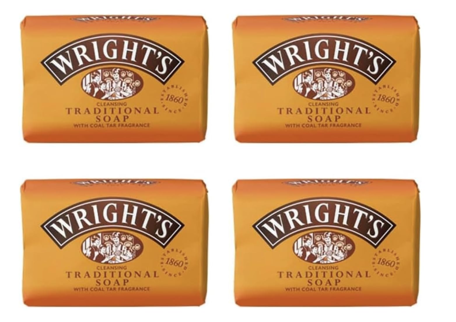 Wright's Coal Tar Traditional Soap -Pack of 4 and Wrights Cleansing Hand Wash - Image 4