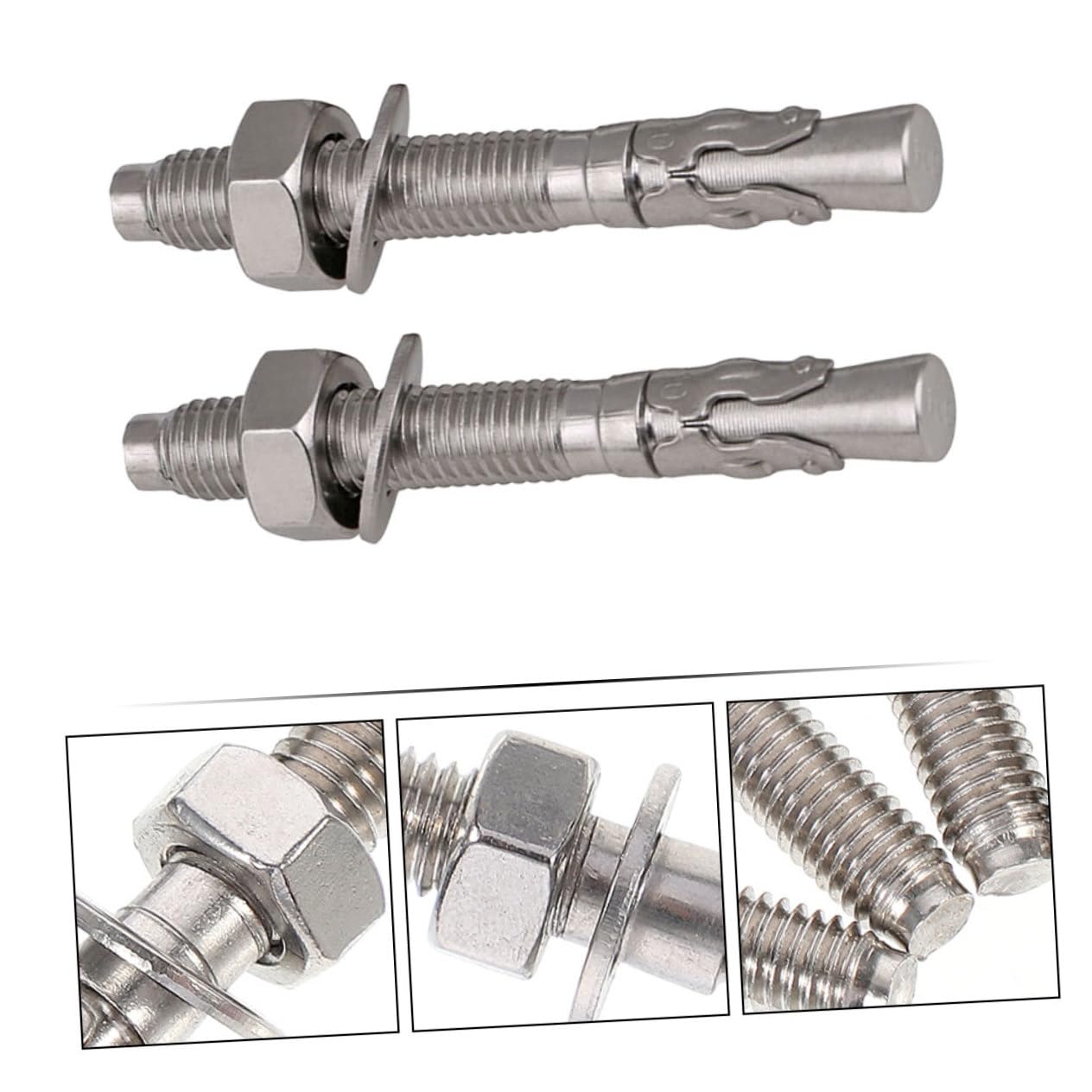 Heavy Duty Concrete Fasteners 2pcs Stainless Steel Wedge Anchor Bolts for Masonry
