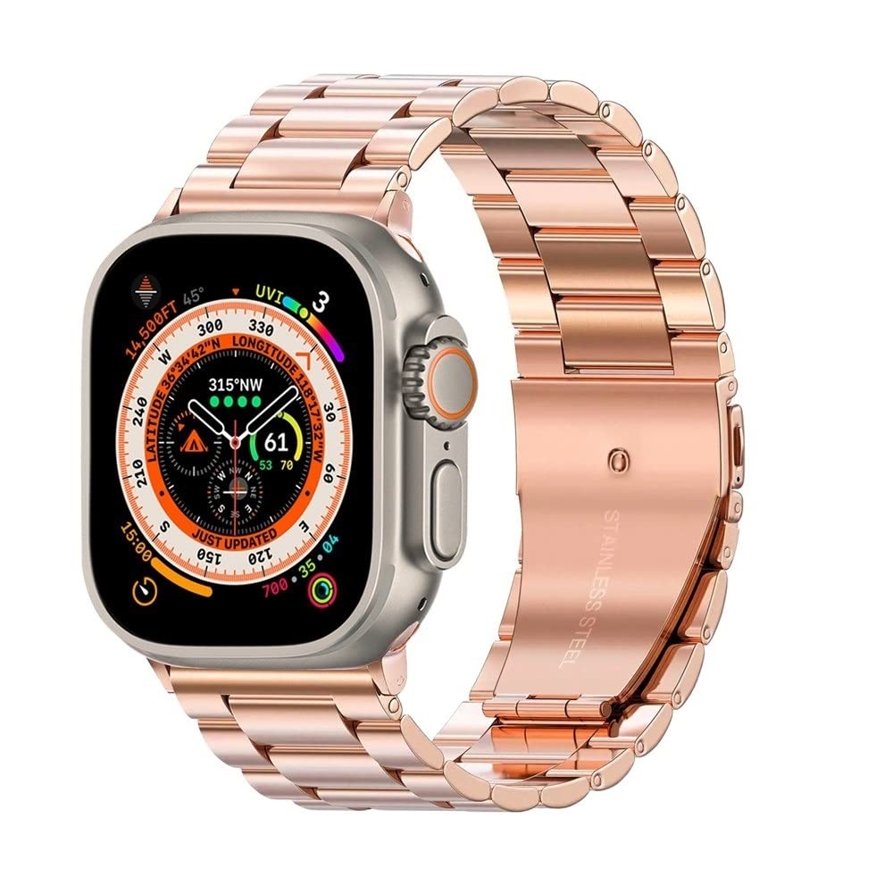 Bracelet Business en Acier Inoxydable Rose Gold pour Apple Watch Ultra 49mm 40mm