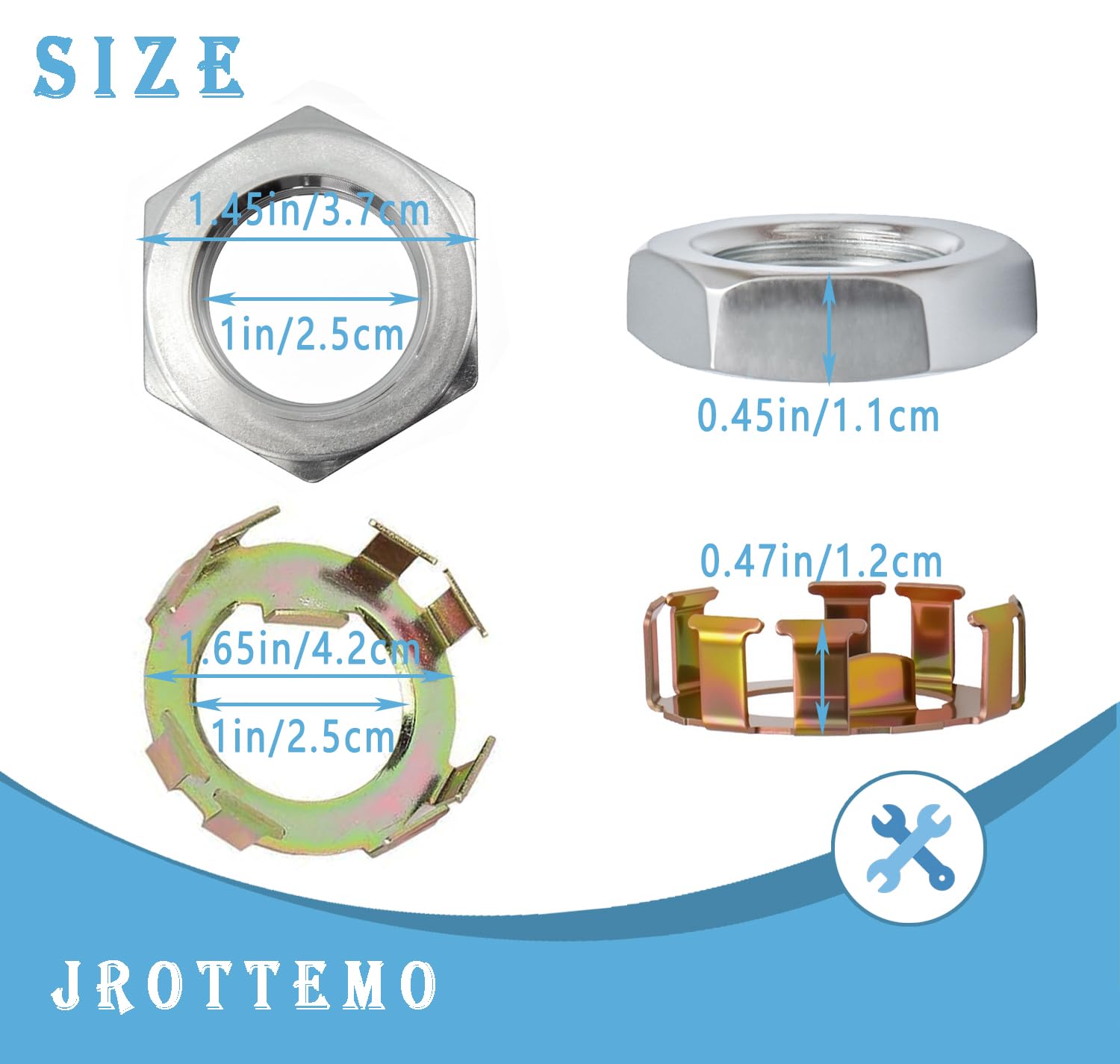 6-191 6-190 New Trailer Wheel Axle Nuts and Retainers for Heavy Duty D-Shaped Spindles Fasteners Compatible with 2 to 8K Dexter Most Spindle Nut-4 Pack
