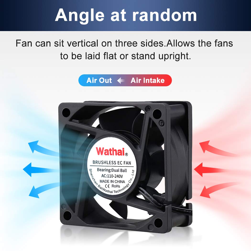 Wathai EC Brushless Cooling Fan AC 110V 115V 120V 220V 240V Axial Fan Ball Bearing 60mm x 25mm
