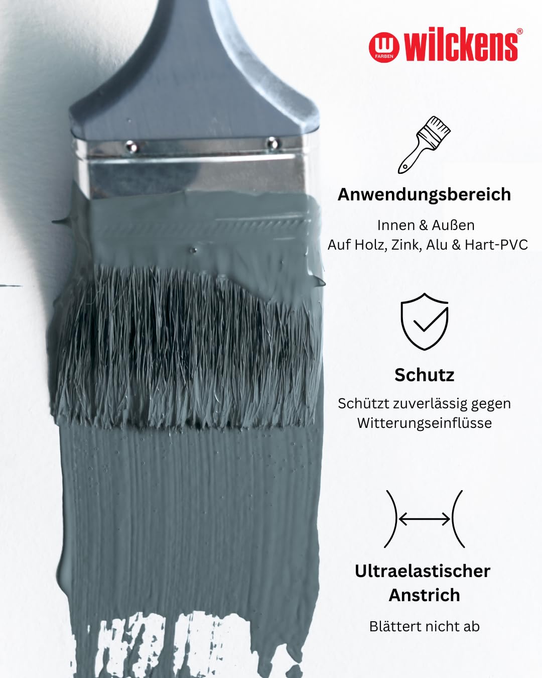 Wilckens Vernice resistente alle intemperie satinata, 750 ml, RAL 7016, grigio antracite