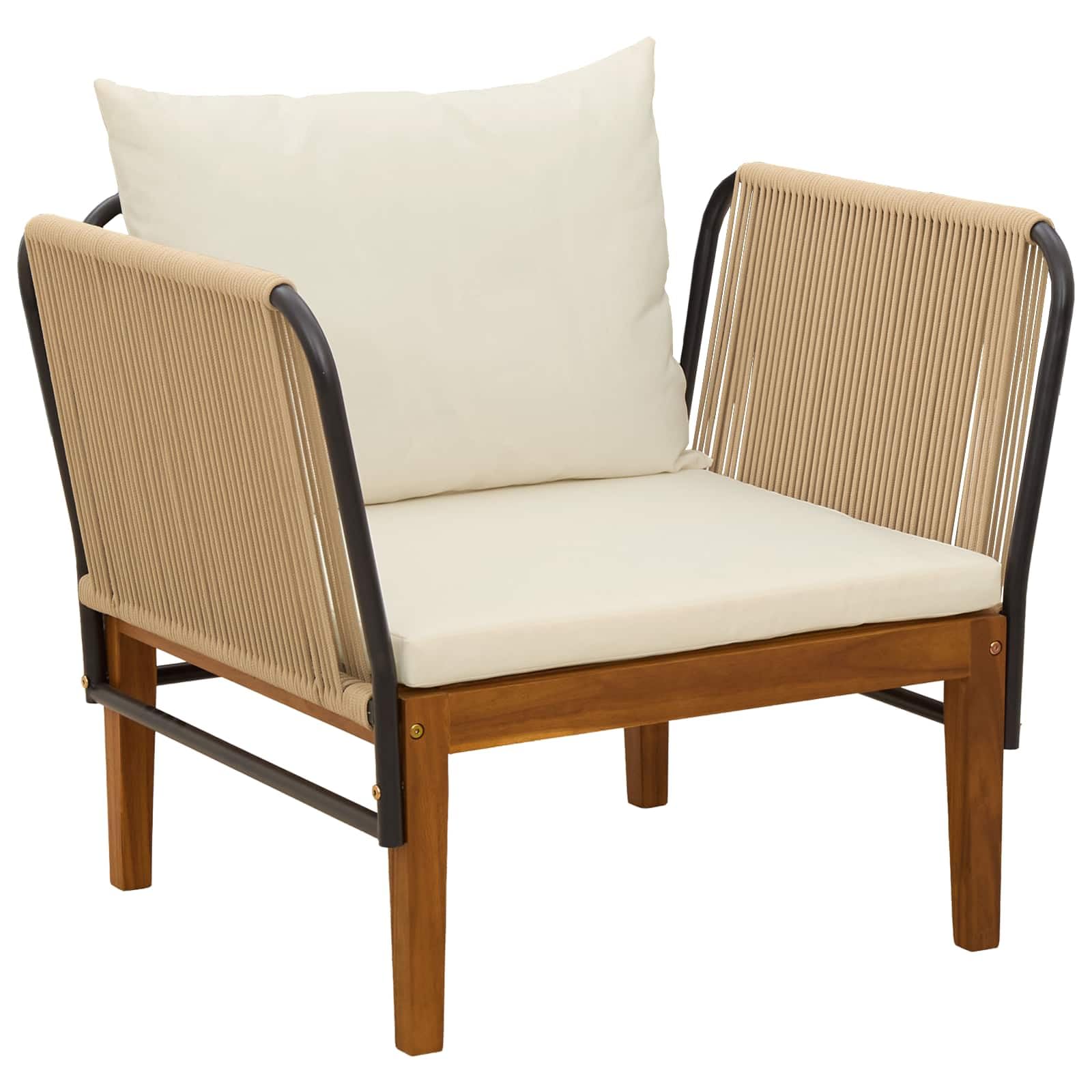 SYDE Zewnętrzna sofa segmentowa z drewna akacjowego