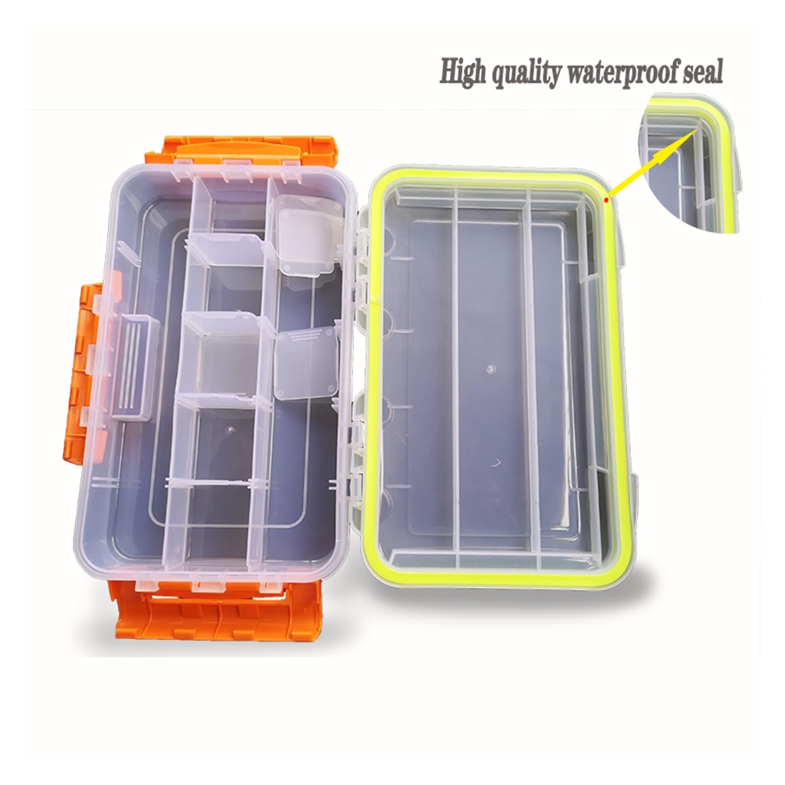 RAHBI Angelgerät-Box, wasserdichte Kunststoff-Köderbox, hochfeste Angelgerät-Zubehör-Aufbewahrungsbox, Hakenbox Leisurely (Color : Black 27 * 17 * 5mm)