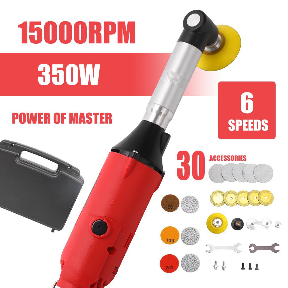 Outil De Restauration Des Joints De Carrelage,18 Pièces Joints de Carrelage – Meuleuse Droite 350W 6 Vitesses, avec Accessoires pour Polissage, Ponçage, Découpe (A)