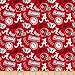 NCAA Alabama Crimson Tide 1178 Tone on Tone Red/White/Gray/Black, Quilting Fabric by the Yard