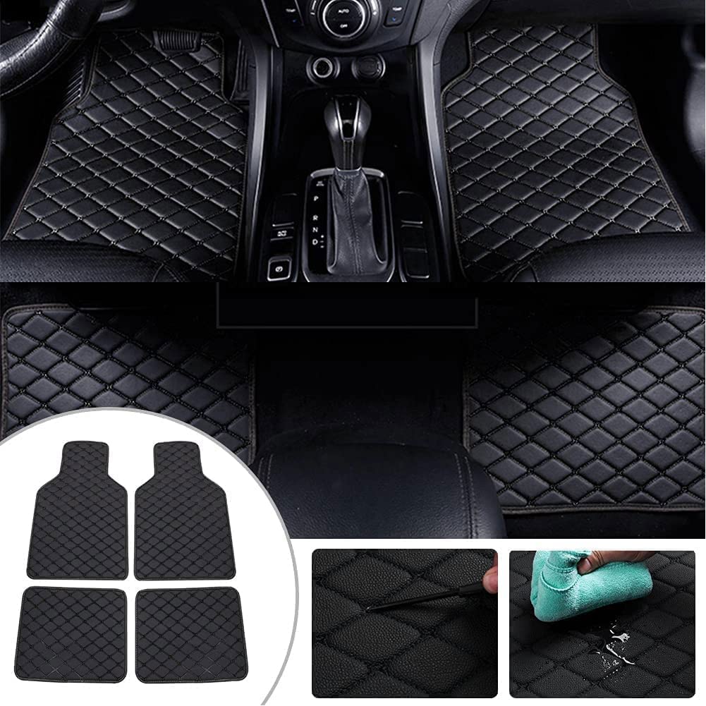 Auto Tappetini Abitacolo per M-Azad 3 2020 2021 2022,Anteriori Posteriori Tappetino in Moquette Antiscivolo Impermeabile Auto Interni Accessori,C/Black-Beige