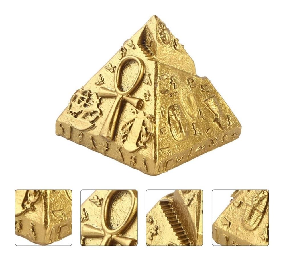 Statua d'arte Regali 2PCS Piramide Egiziana Modello Egitto Dei Piramide Figurine Resina Piramidi Egiziane Decorazione Ornamento Da Tavolo Figura Egitto Statua Antica Arte Modello di Costruzione