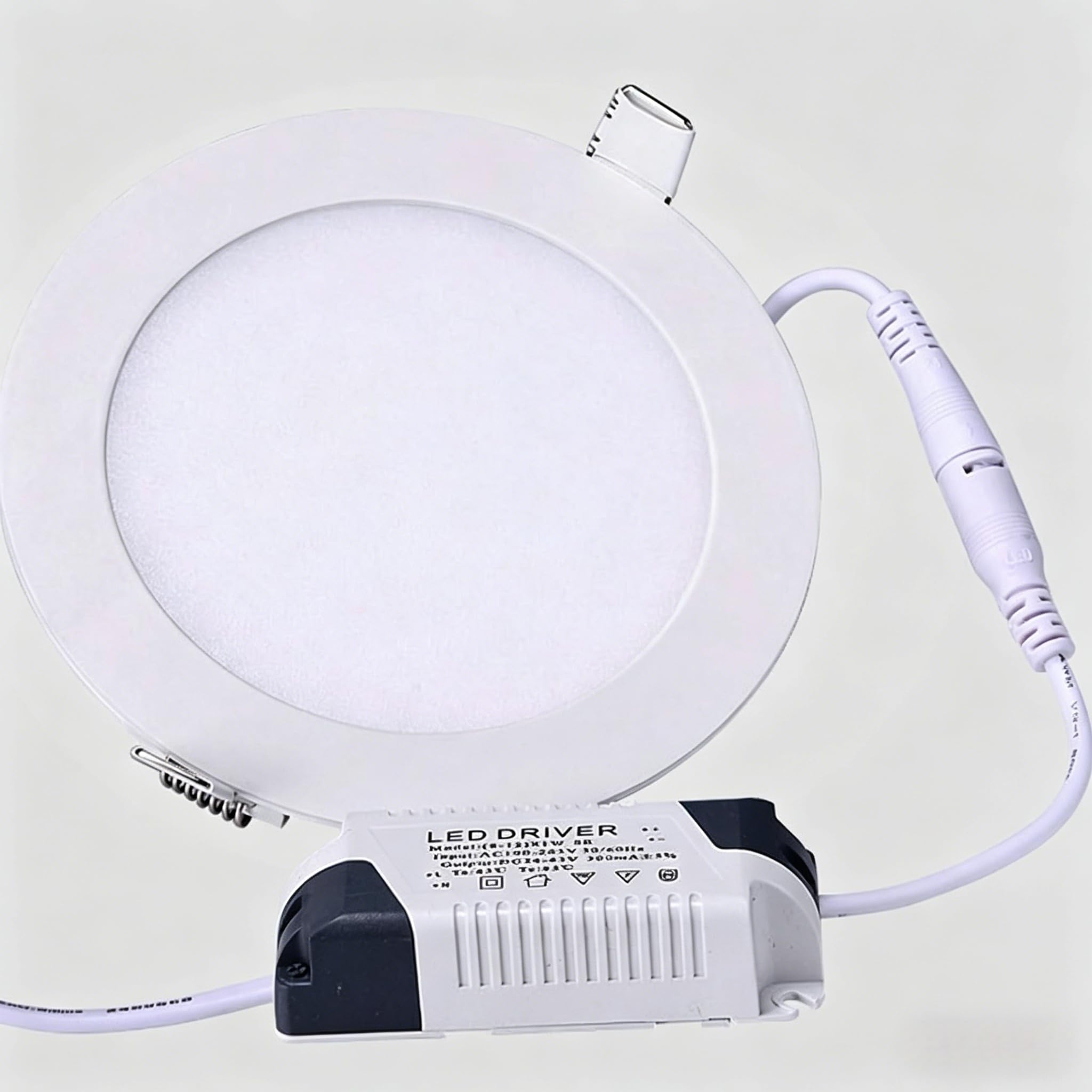 Paquet à 2 Pièces Plafond spot Encastré LED 18W, Ultraminces rond Diamètre 220mm, Blanc Froid 6500K, Lampe Panneau de Plafond